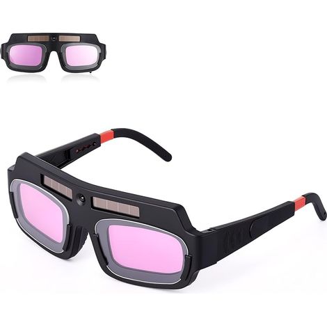 Lunettes de Soudure Auto-Obscurcissantes Solaires avec Protection pour Soudage à l'arc, et Autres Travaux, Monture Réglable et Résistante aux Chocs