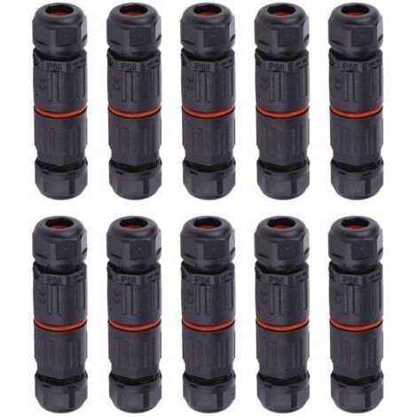 10 Stück IP68 wasserdichter elektrischer Kabelstecker, 3-polige wasserdichte Steckverbinder für den Außenbereich, wasserdichter Kabelverbinder (1/5)