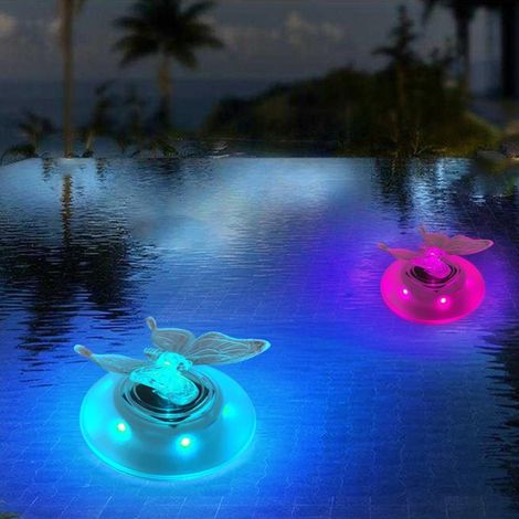 de 2 lampes solaires flottantes pour piscine à LED en forme