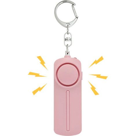 Alarme d'autodéfense personnelle, alarme d'autodéfense pour femmes, alarme d'urgence, alarme porte-clés, alarme d'urgence 130 dB, alarme de sécurité, avec lumière LED, rose (1/5)