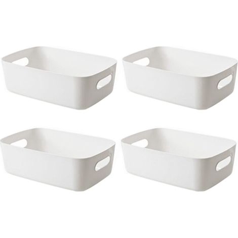 Contenitore bianco con manici – Organizzatore multiuso di grande capacità per bagno, cucina e soggiorno