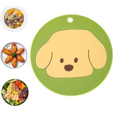 4 PCS Dessous-de-verre rond de dessin animé Set de table de dessin animé avec isolation thermique Dessous de verre absorbant avec motif de chien, coussinets isolants (1/4)