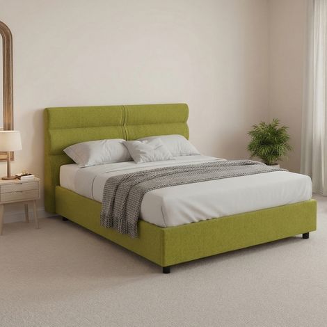 Letto Piazza e Mezza Brinzio, Materasso Incluso, Sfoderabile Made in Italy, Contenitore, Verde (1/5)