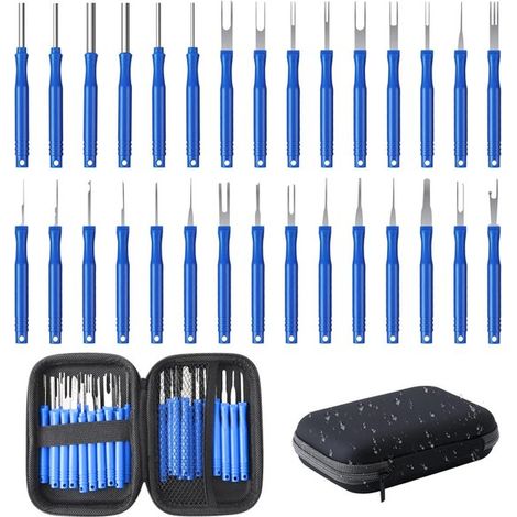 Werkzeug zum Entfernen von Klemmen – 30-teiliges Set – Blau – Tragbares Set