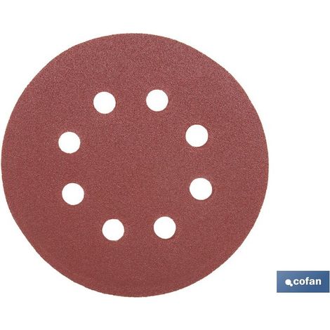 Pack de 5 disques de ponçage pour ponceuse orbitale 8 trous Ø125 mm G 120