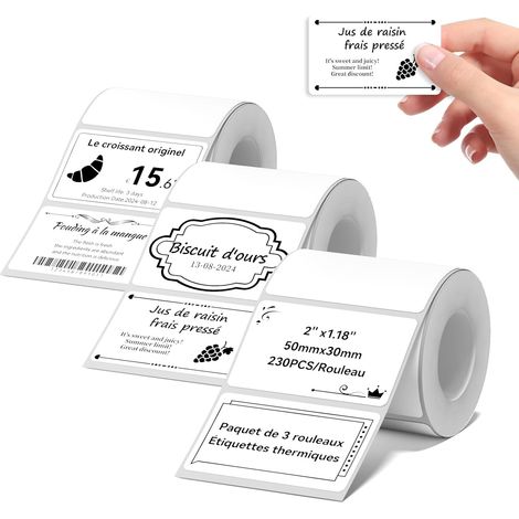 label 50×30mm white, 3 rolls for B1 B2 B21 B3S B31 B4 K4 (1/5)