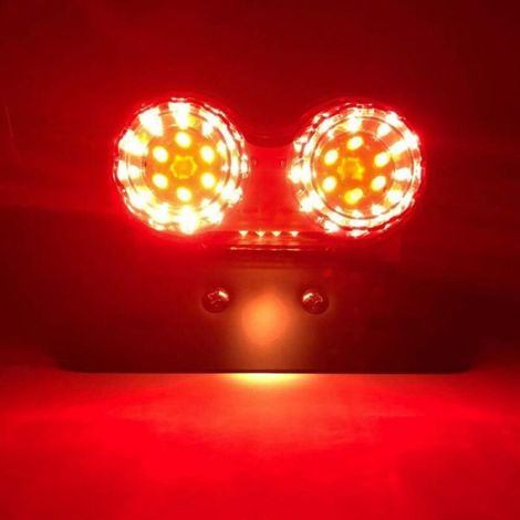 Feu Arrière Moto - 40 LED 10 W - Multifonction Stop Clignotant Conduite Éclairage Plaque - Compatible Universel Moto - 1 Pièce