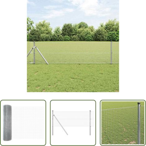 vidaXL Clôture jardin - Clôture en fil soudé Argent 0.4 x 50 m (1/5)