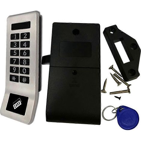 Serrure à combinaison numérique RFID et clavier pour porte d'armoire, avec panneau en acier inoxydable et poignée. (1/5)