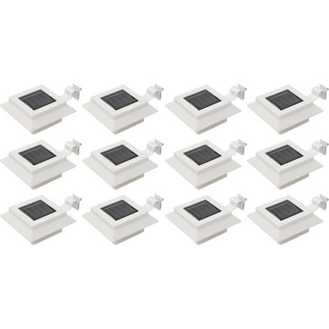 Solar-Außenleuchten 12 Stk. LED Rechteckig 12 cm Weiß