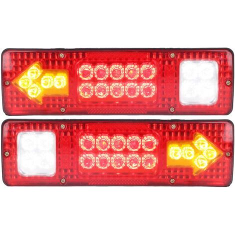 2pcs 12V LED Tail Lights High Brightness Universal Turn Signal Lights Suitable for Trailers Trucks Caravans Boats Motorhomes (1/4)