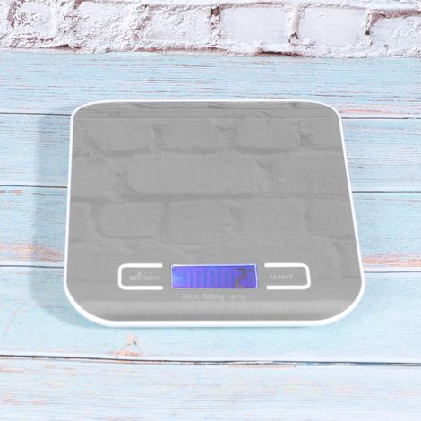 Elektronische Küchenwaage aus Edelstahl, tragbar, 5 kg / 1 g, ideal zum Backen und Kochen (1/5)