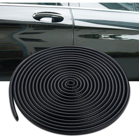 Protector de borde de puerta de coche, moldura de goma en forma de U, sello protector para puertas de coche, para sedán, camiones, SUV, vehículos todoterreno y barcos (5 m, negro)