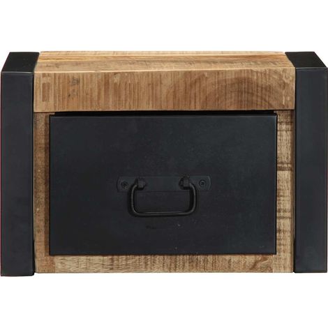 Table de chevet Cabinet de chevet Table de nuit 40x35x25 cm bois massif de manguier brut (1/5)