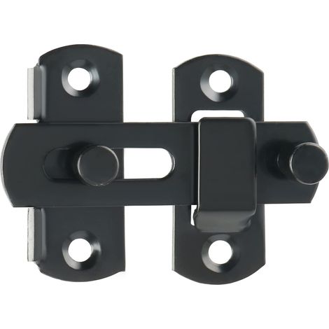 Verrou Porte Exterieur Coulissante Loquet Porte Interieure, Noir Mat (1/5)