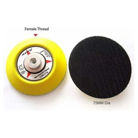 Tampon de ponçage auto-agrippant -75 mm - Autocollant magique - Pour ponceuse orbitale - Avec adaptateur pour perceuse électrique et disque de polissage auto-adhésif (1/3)