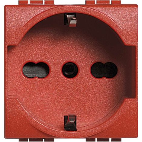 Presa 2p+t 16a 250vac standard tedesco rosso bticino l4140 16r (1/3)