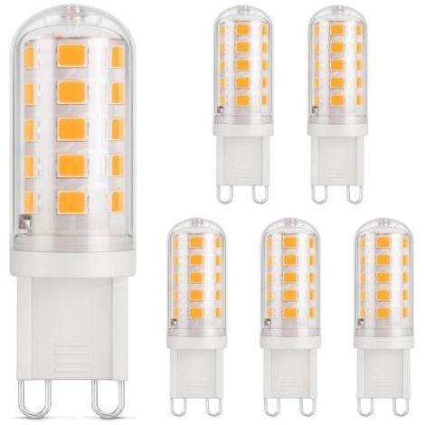 6 pièces Ampoule LED G9, 3 W, 2700 K, 410 lm, IRC 85, non dimmable, 230 V, base céramique (1/4)