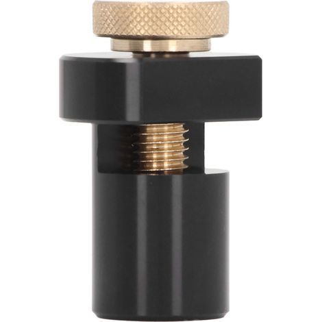 Butée d'établi antidérapante de 19 mm avec vis moletée, en alliage d'aluminium noir, pour le travail du bois. (1/5)