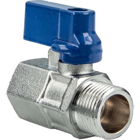 Mini ball valve, Nickel-plated brass, RP 1/4 G 1/4 thread, For pipe (1/5)