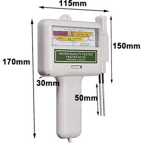 Dispositif d'essai de chlore 2 en 1 Contenu de l'eau Mesurer la piscine machine Instrument PH Tester. (1/5)