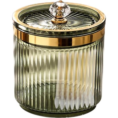 1 Boîte de rangement, Coton-tige, Plastique, Couvercle étanche, Boules de coton, Salle de bain (1/5)