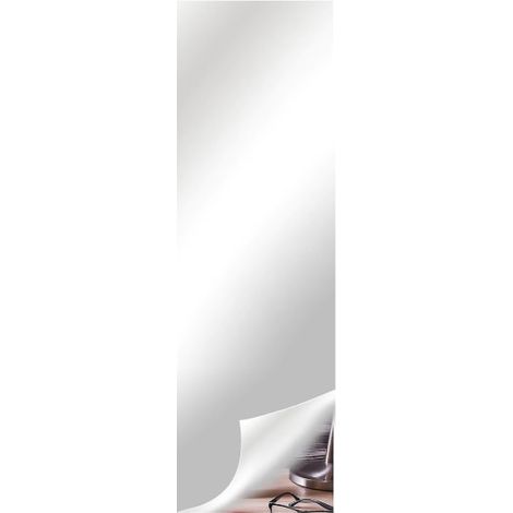 Miroir adhésif en rouleau flexible sans verre, feuille autocollante pour décoration murale, 50cm x 200cm, idéal pour chambre, salon, salle de bain (1/5)