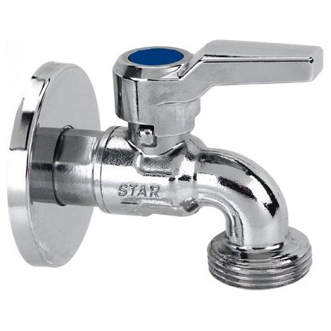 Rubinetto cromato per lavatrice da 1/2" con sfera teflonata anticalcare 1722C344 (1/2)