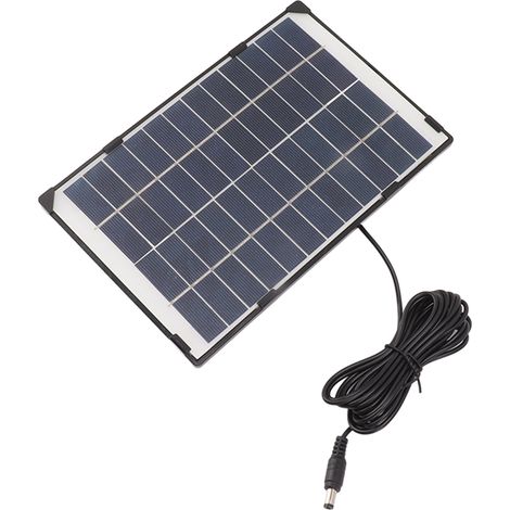 Panneau Solaire 12V 6W Silicium Polycristallin avec Connecteur DC5521 pour Caméra Extérieure, Chargeur pour Éclairage et Surveillance Domestique (1/5)