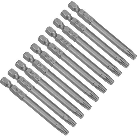 10pc Embout de Tournevis 75mm Long T30 Torx S2 Acier allié (1/4)