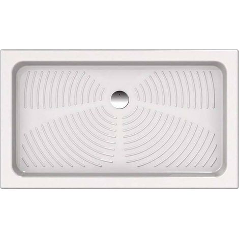 Piatto Doccia 70x120xh11,5 cm In Ceramica - Bianco - Fondo Antiscivolo (1/2)