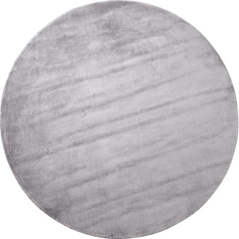 Moderno Tappeto in Viscosa Grigio Chiaro Rotondo 140 cm Gesi II