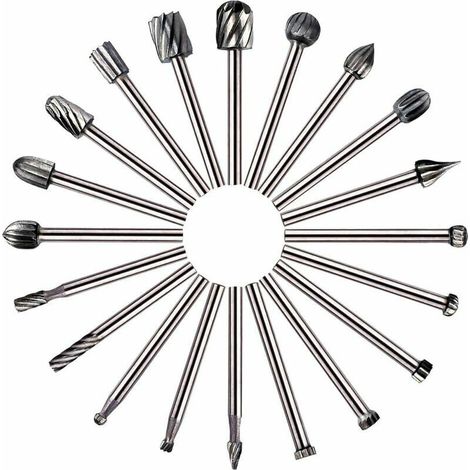 20 pezzi HSS Fresa Utensili rotanti Fresa per la lavorazione del legno per Dremel Fai da te, lavorazione del legno e incisione (1/4)