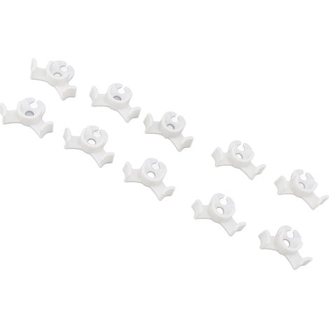 Lot de 20 pinces de tuteurage en plastique blanc, à faible contrainte, angle réglable de 90°, pour serres et jardins. (1/5)