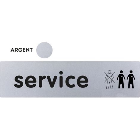 Plaque de porte Service - Classique argent 170x45mm - 4321059