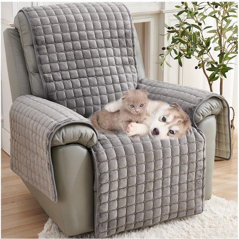 Ensemble canapé inclinable gris une place, adapté aux canapés de 53 x 190 cm, simple et élégant, idéal pour rénover un vieux meuble. (1/5)