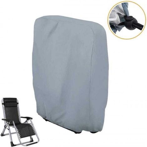 Housse de bain de soleil de jardin imperméable - 34 x 20/34 x 110 cm - Pour extérieur, jardin, balcon ou terrasse - Gris (1/5)