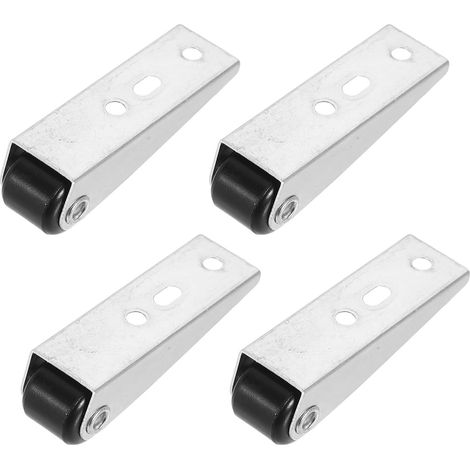 4 galets de guidage en fer et plastique pour portes placard coulissantes, 3 trous, support robuste (1/5)