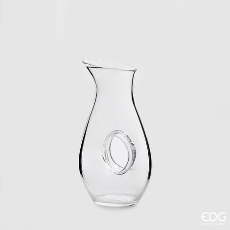 EDG Enzo De Gasperi Decanter Bombato con Foro H 30 x 17 x 11 cap. 1Lt Trasparente