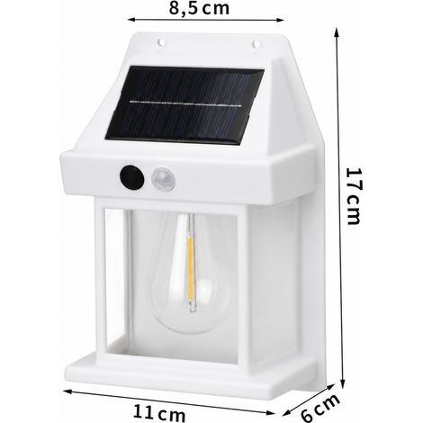 Applique murale solaire extérieure forme maison grand modèle blanc blanc 350 g – Livraison gratuite