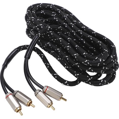 Car Amplifier Audio Cable Stereo Wire Double Male Head Universal for Speaker A/V Receiver Subwoofer Hi‑Fi System5.0m/16.4ft (1/5)
