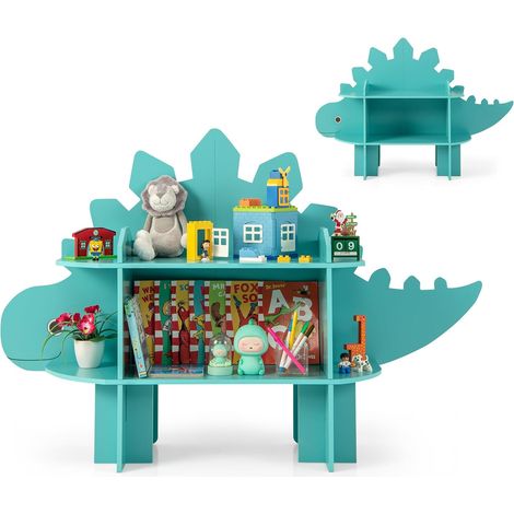 GOPLUS Bibliothèque pour Enfant, Etagères Ouvertes avec Kits Anti-Renversement, Organisateur de Jouets, Meuble de Rangement pour Chambre et Jardin d'enfant, Crèche, (Vert) (1/5)