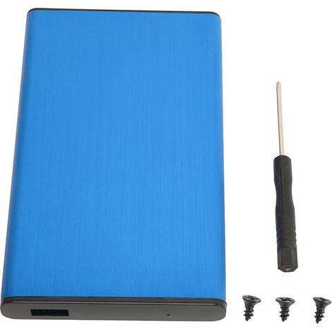 Boîtier externe pour disque dur USB 3.0 2.5 pouces SATA, coque en alliage d'aluminium bleu, étui portable pour ordinateur (1/5)