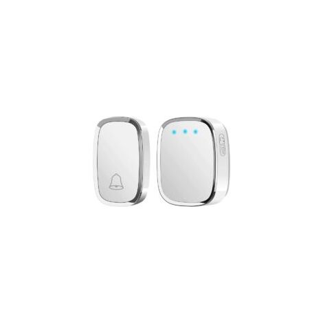Timbre inalámbrico, resistente al agua, con alcance de 300 metros, incluye 1 transmisor y 1 receptor enchufable, 36 melodías y 4 niveles de volumen para el hogar, la oficina y las tiendas - Crezuo