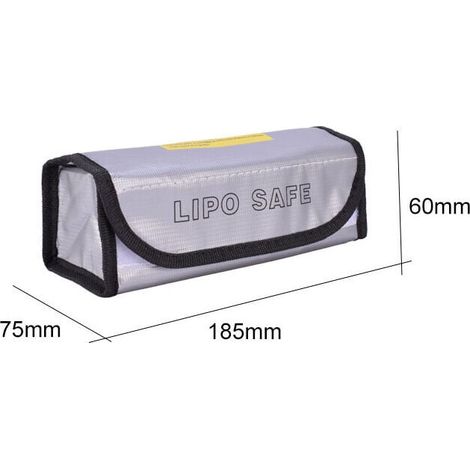 Bolsa de seguridad para baterías de litio, ignífuga y a prueba de explosiones, para protección de carga de baterías. (1/4)