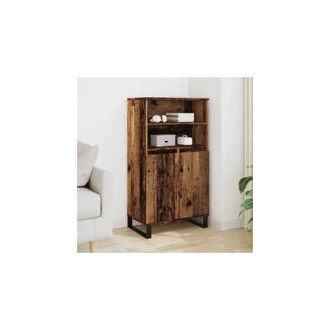 Buffet haut vieux bois 60x36x110 bois d'ingénierie (1/5)