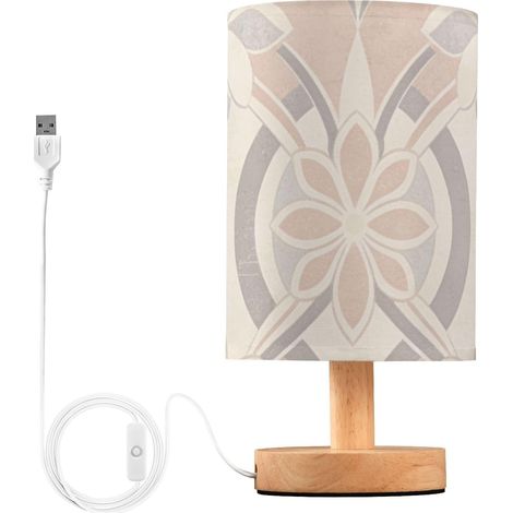 Yuiboo Lampe de table - bureau Pâte esthétique Rose pâle et gris (1/5)