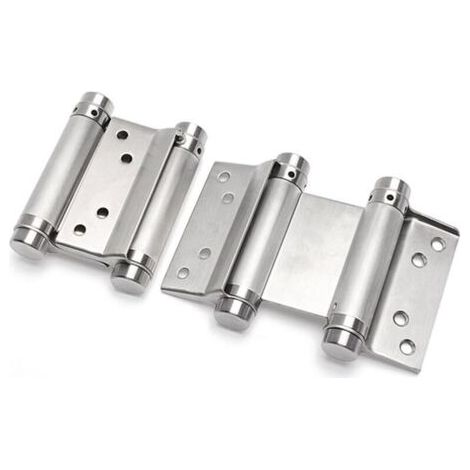 2 pcs charnière paumelle portes va-et-vient ressort double action acier inoxydable saloon western, 75 mm (Charge Jusqu'à 15kg)