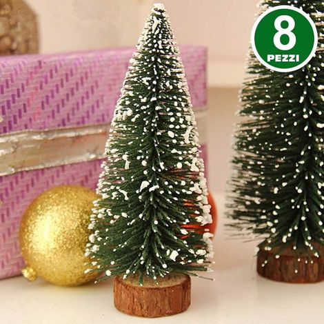 Lot De 8 Mini Sapins De Noël Enneigés 16cm Décorations Décorations De Noël (1/2)