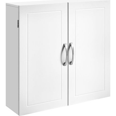 Mueble de baño de pared con 2 puertas y 2 estantes regulables 60 x 18 x 60 cm estilo escandinavo blanco mate 120006494